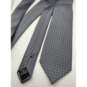 Uniworth Grey Micro Floral Geometric Pattern Polyester Necktie TIE2342-2 NWT